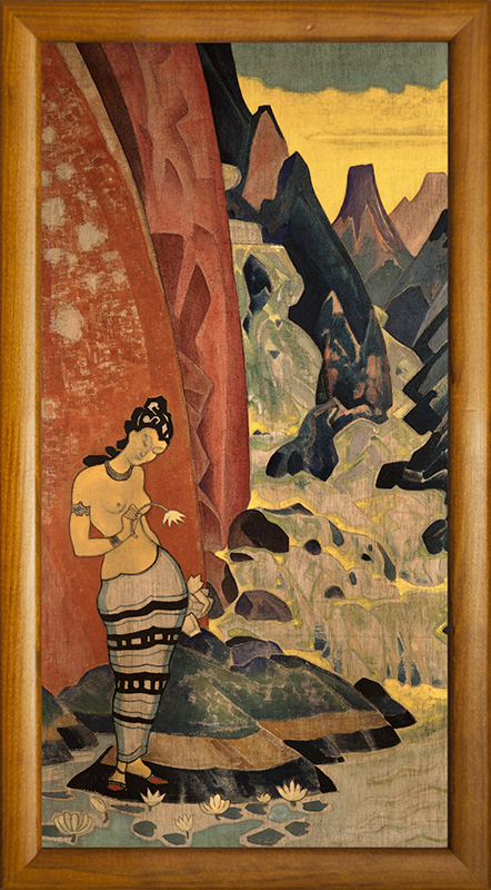 Песнь водопада. 1920. Н.К.Рерих. Репродукция в раме