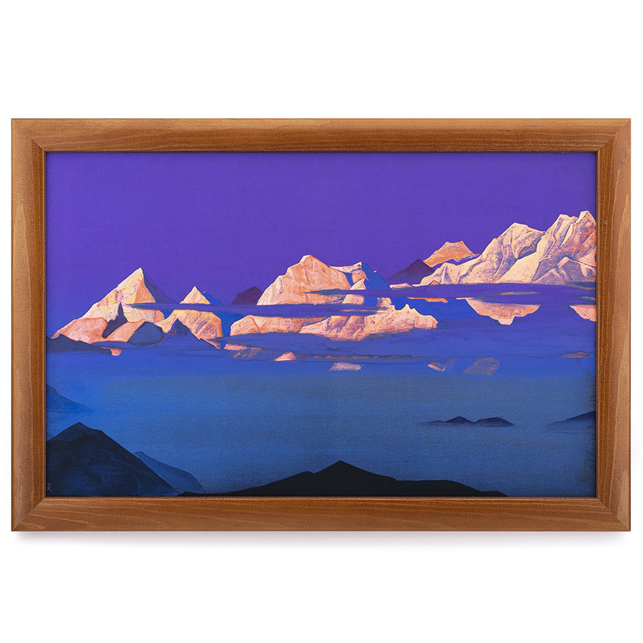 Гималаи. Розовые горы. 1933. Н.К. Рерих. Репродукция в раме
