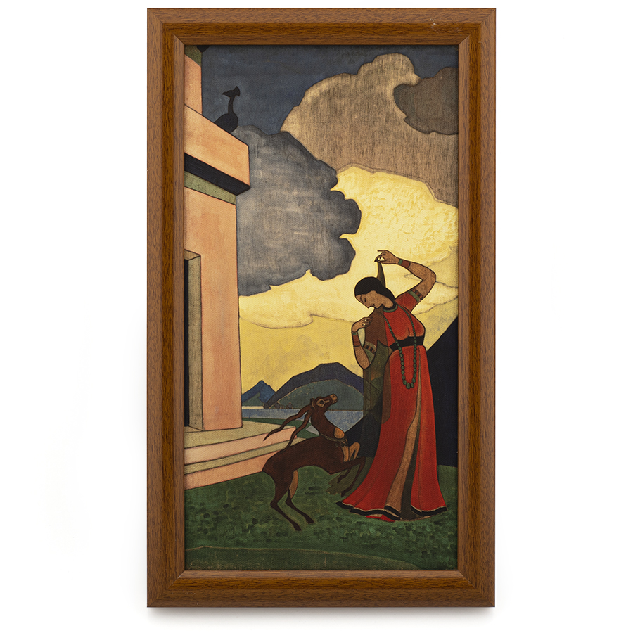 Песнь утра. 1920. Н.К. Рерих. Репродукция в раме