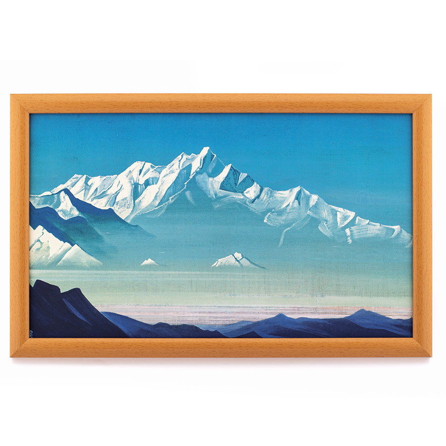 Гора пяти сокровищ (Два мира). Серия "Святые горы". 1933 Н.К. Рерих. Репродукция в раме