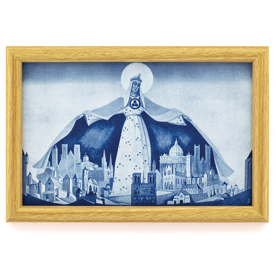 Святая Покровительница. 1933. Н.К. Рерих. Репродукция в раме